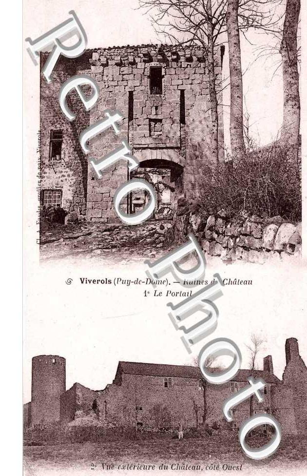 Agrandissement Carte Postale Ancienne Ruines Du Chateau Vue