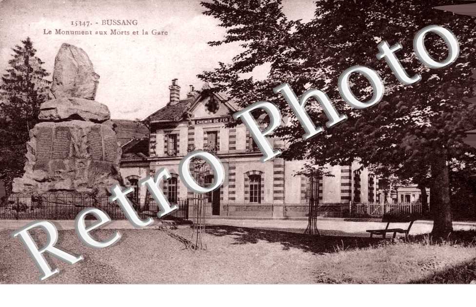 Agrandissement Carte Postale Le Monument Aux Morts Et La Gare 88 BUSSANG