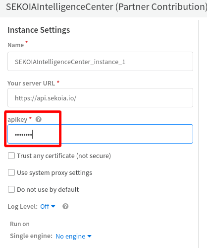 Configure instance API KEY