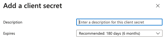 Client secret configuration