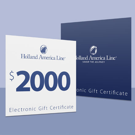 2000 USD Gift Card Holland America Line image