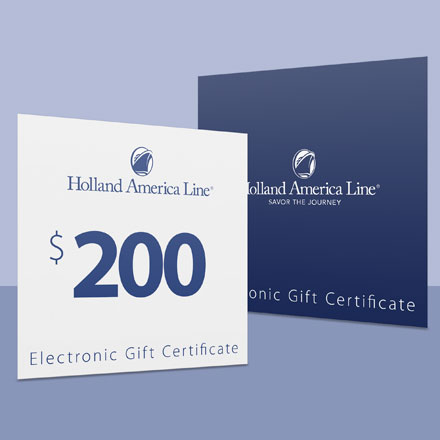 200 USD Gift Card Holland America Line image