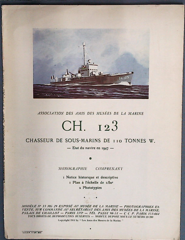 CH. 123 CHASSEUR de sous marins de 110 tonnes EUR 30 00 PicClick FR