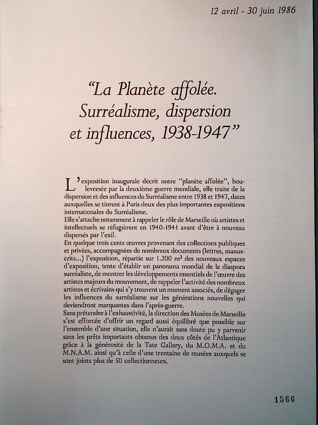 La Planete Affolee Surrealisme Dispersion Et Influences 1938-1947