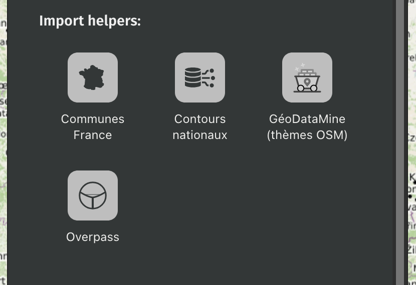 Screenshot of current activated importers on OSM instance.