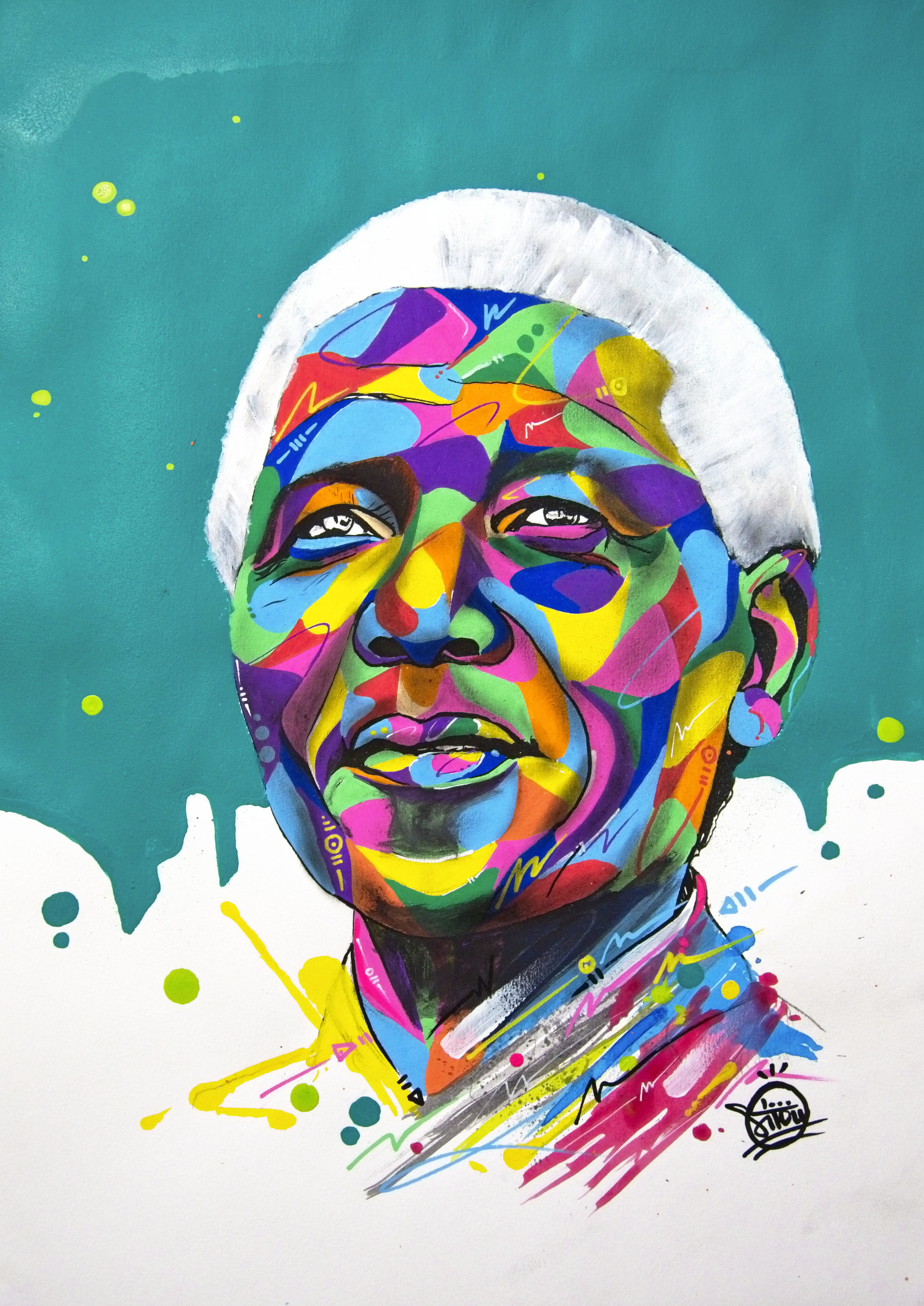 Nelson Mandela by Sitou, 2019 | Painting | Artsper (486547)