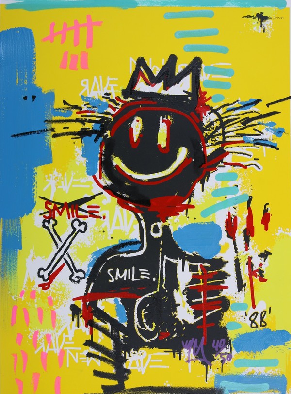 Acidquiat (Jean-Michel Basquiat smiley) by Ryca, 2019 | Print ...