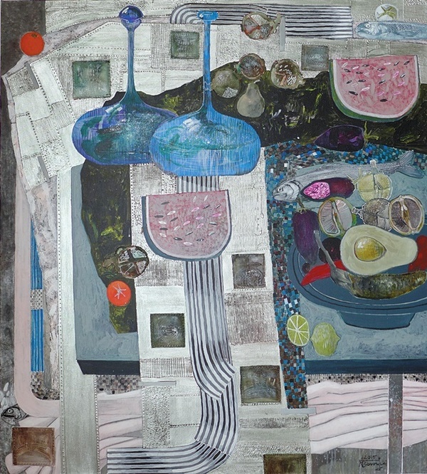 Still Life Black Moon With Drapery By Andrzej Borowski 2015