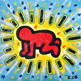 Red Boy Tribute To Haring By Dr Love 2020 Painting Artsper