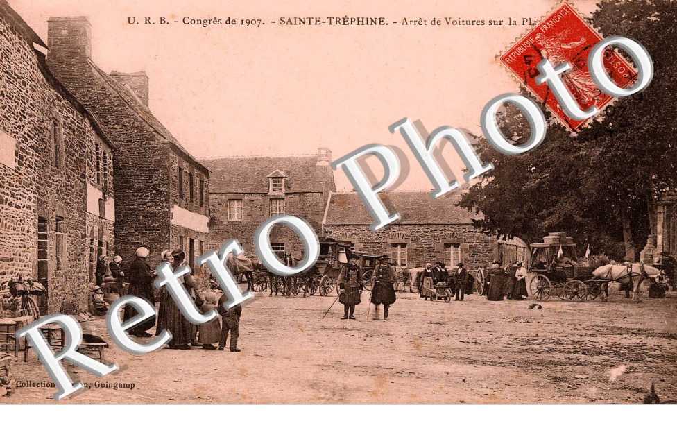 Congres de 1907  Arret de voitures sur la place