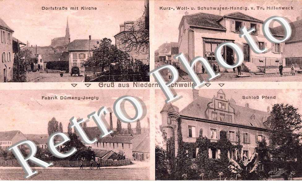 Schloss Pfend - Fabrik Dumeny-Jaegly - Kurz Wolf u. Schuhwaren-Handig v. Tn. Hillenweck