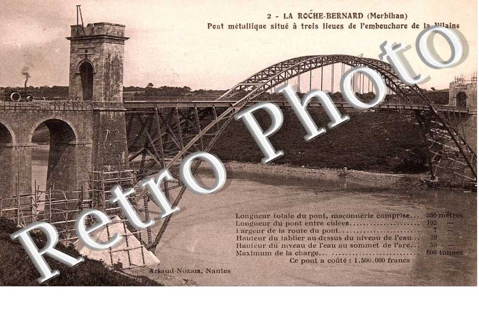 Pont metallique situe a trois lieues de l&#039;embouchure de la Vilaine + description