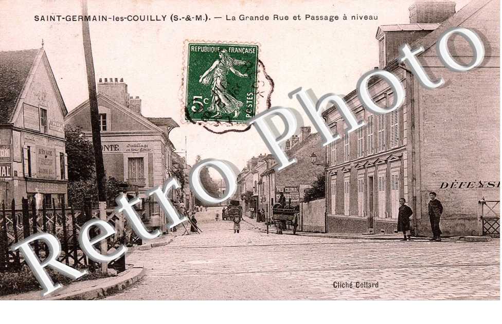 Saint Germain les Couilly - La Grande Rue et passage a niveau