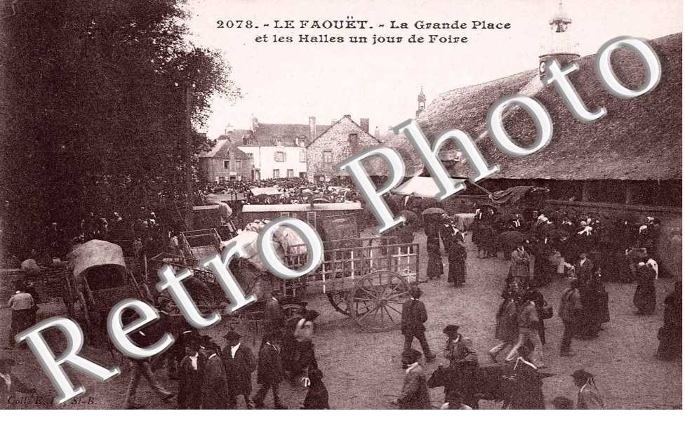 la grande place et les halles un jour de foire