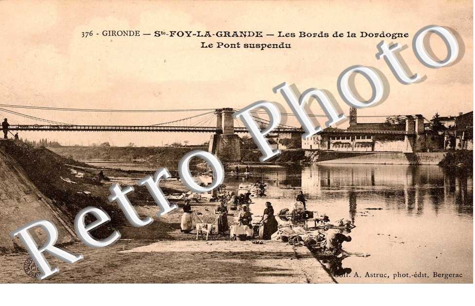 les bords de la dordogne le pont suspendu