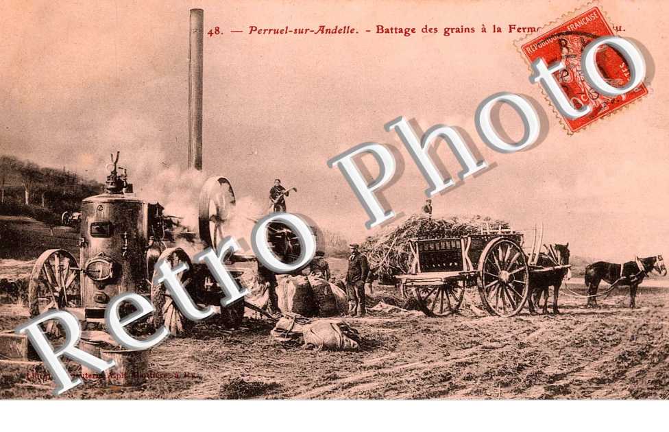 Battage des garins a la ferme