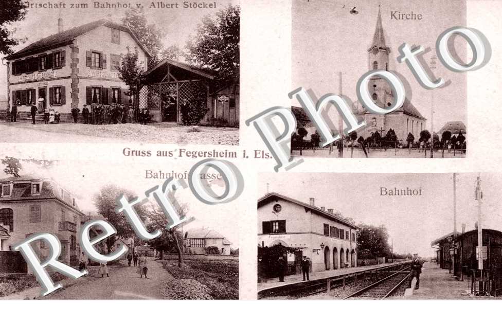 Gruss Aus - Kirche - Bahnhof - Bahnhofstrasse - Albert Stockel