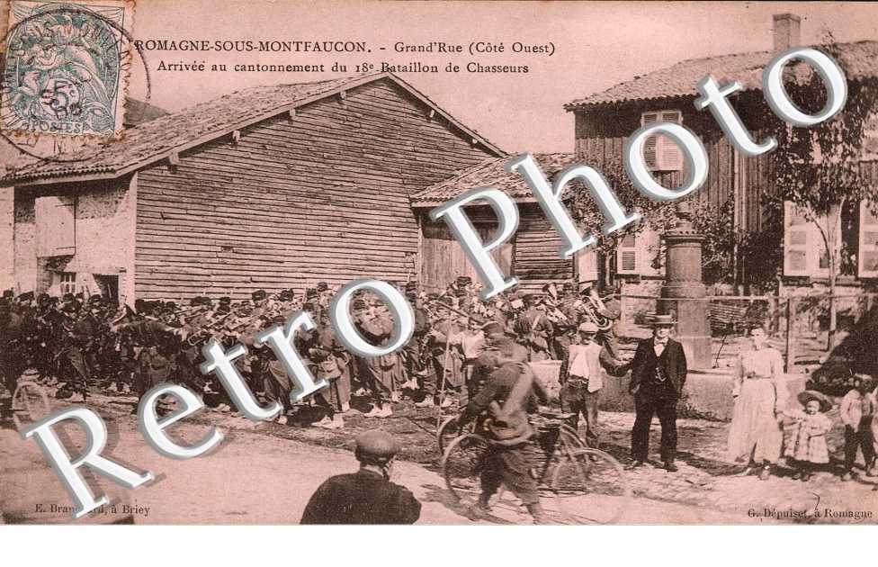 Grand'Rue -  arrivee au cantonnement du 18eme bataillon de chasseurs