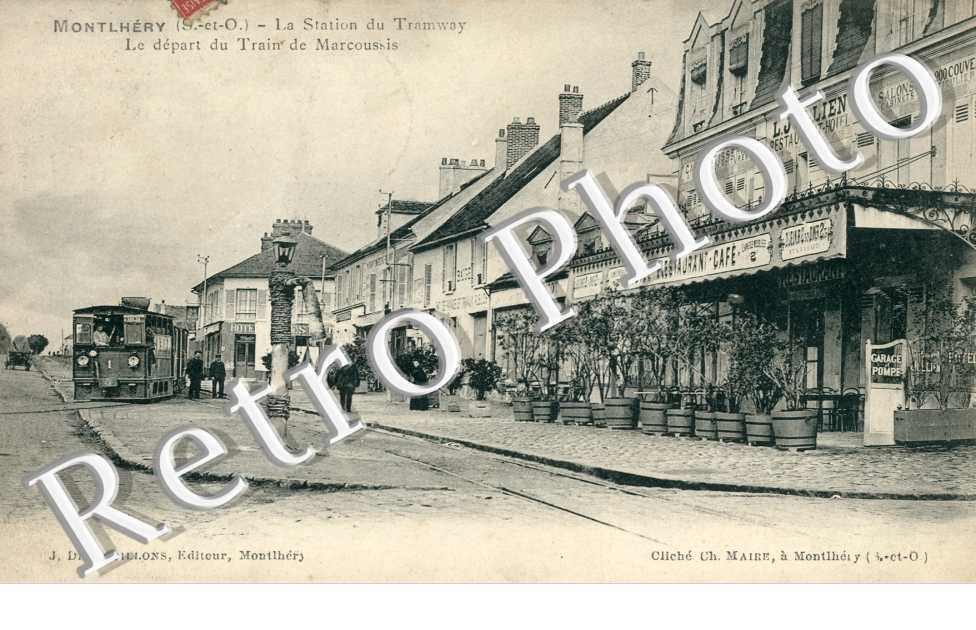 La Station du Tramway - Le départ du Train de Marcoussis - Hôtel Restaurant L. Jullien