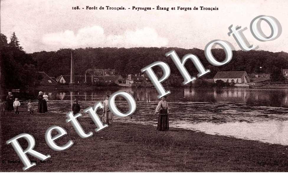 paysage, etang et forge de Troncais