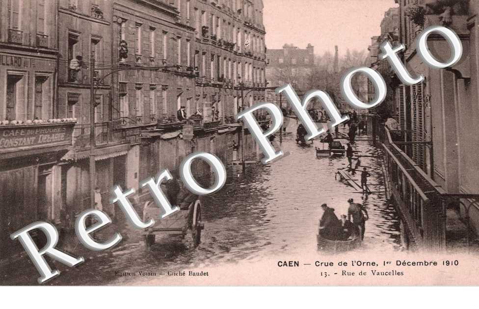 rue de Vaucelles crue de l&#039;Orne 1er decembre 1910