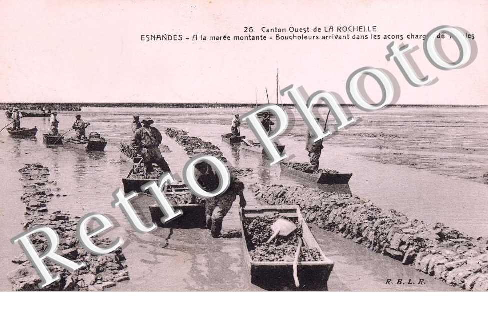 A la maree montante - Boucholeurs arrivant dans les acons charges de moules