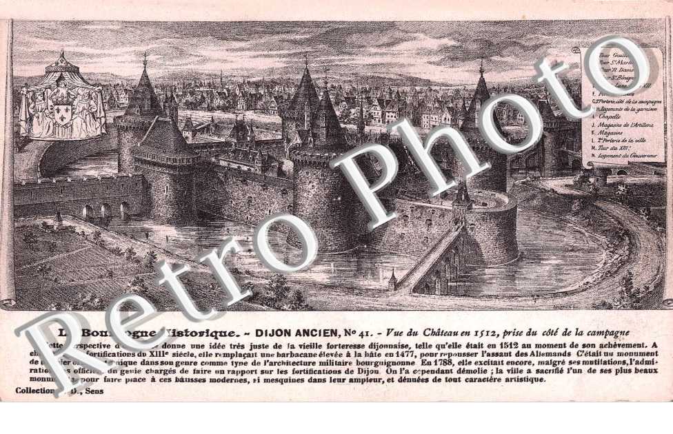 la Bourgogne Historique, Vue du Chateau en 1512