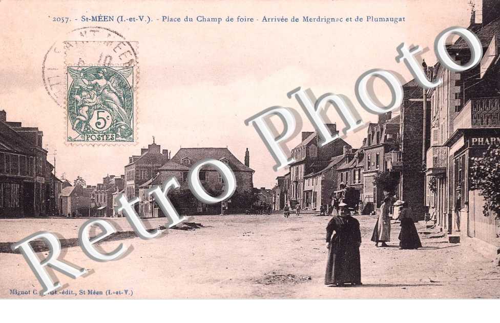place du champ de foire, arrivee de merdrignac et de plumaugat