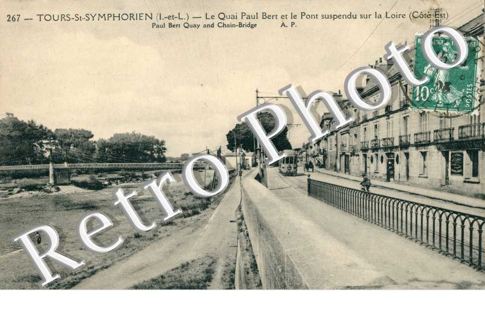 Saint Symphorien - Le Quai Paul Bert et le pont suspendu
