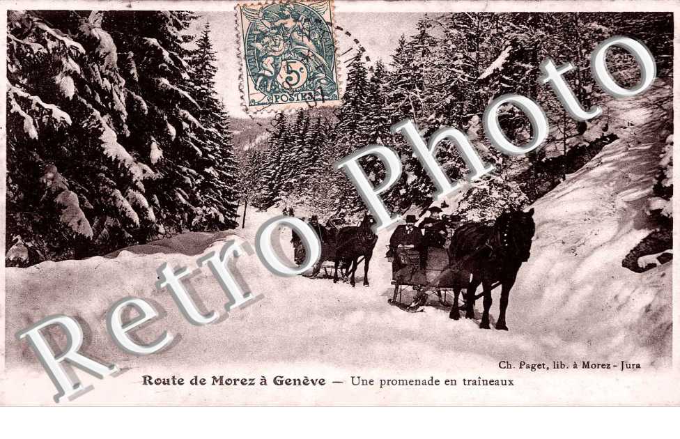 route de morez a geneve, une promenade en traineaux