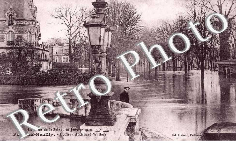 CRUE DE LA SEINE 30 01 1910 boulevard Richard Wallace