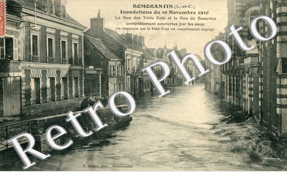 Inondations du 10 novembre 1910, la rue des Trois Rois et la rue de Beauvais