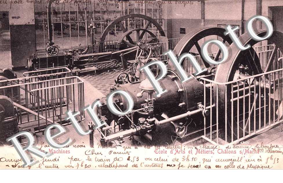 ECOLE NATIONALE D&#039;ARTS ET METIERS salle des machines (ecrit sur carte)