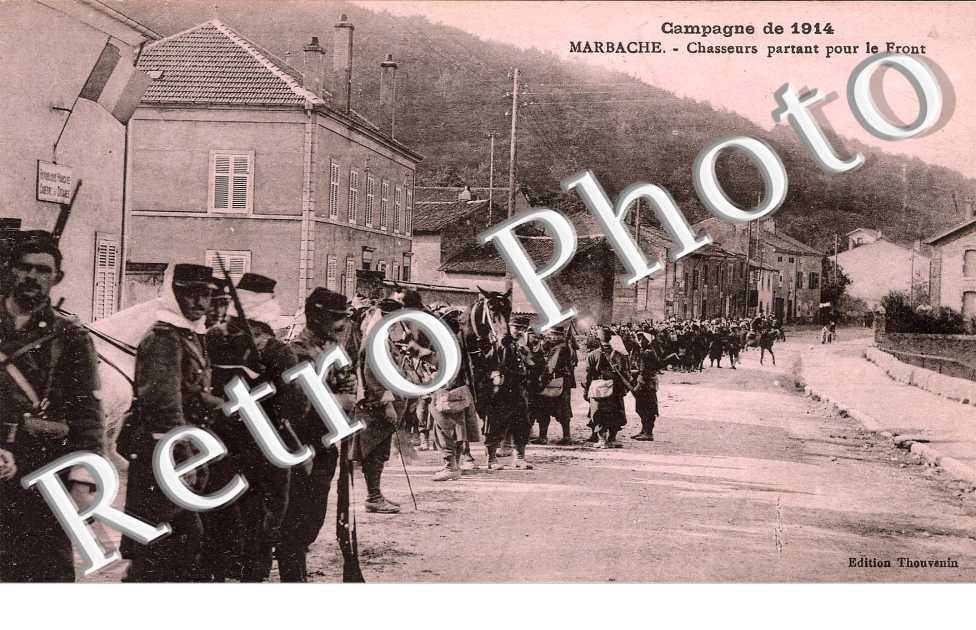 chasseurs partant pour le front - campagne de 1914