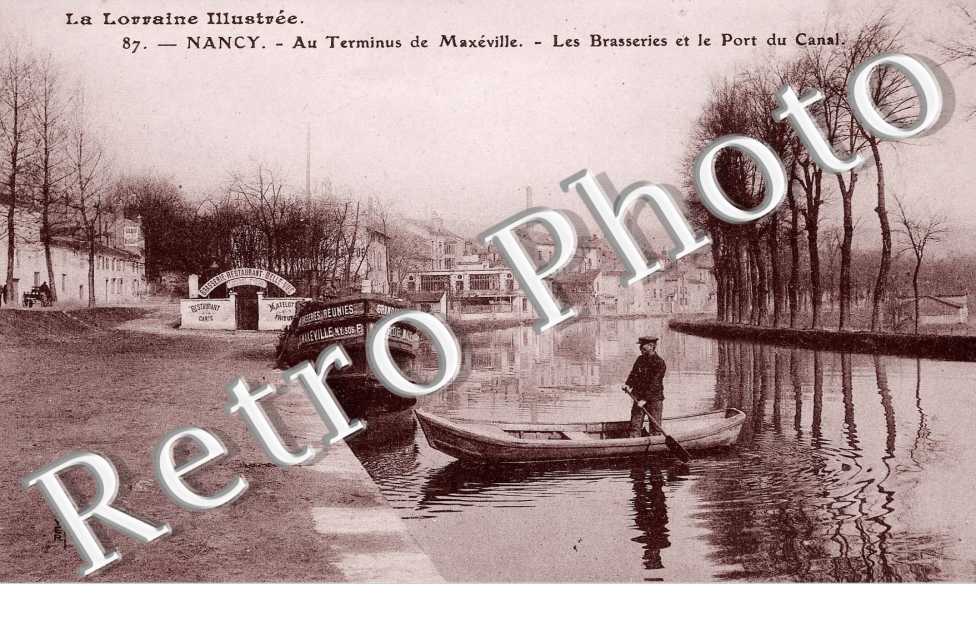 au terminus de MAXEVILLE - Les brasseries et le port du canal