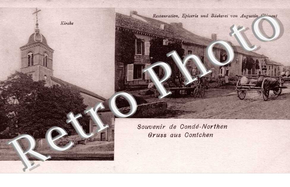 Kirche - restauration- Epicerie und Backerei von Augustin Clement - carte souvenir