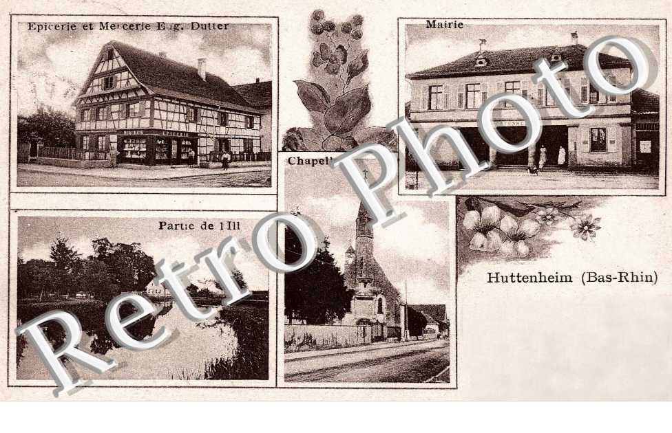 Epicerie et mercerie Eug Dutter, Mairie et chapelle