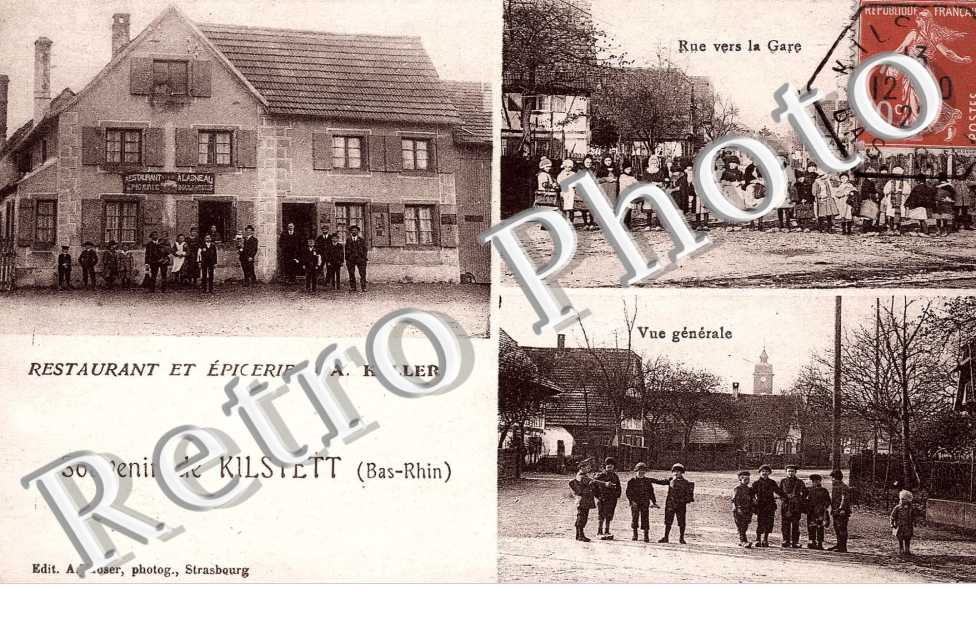 Restaurant et Epicerie A. Keller, rue vers la Gare, Vue Generale