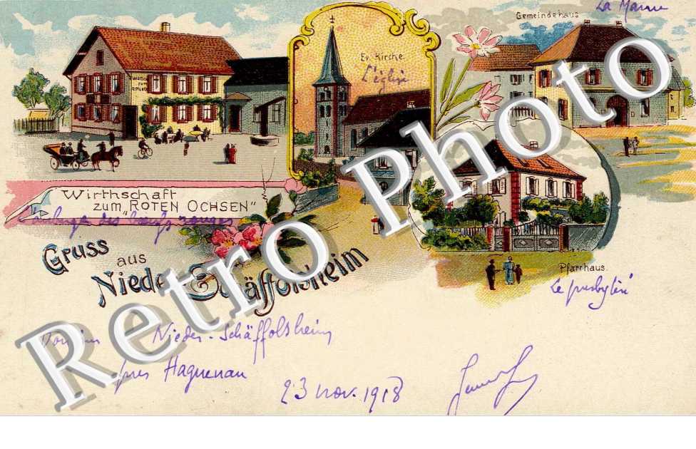 Wirthschaft zum Roten Ochen, Ev. Kirche, Pfarrhaus