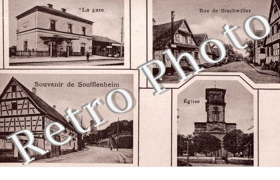 La gare - Rue Bischwiller - Eglise - Souvenir