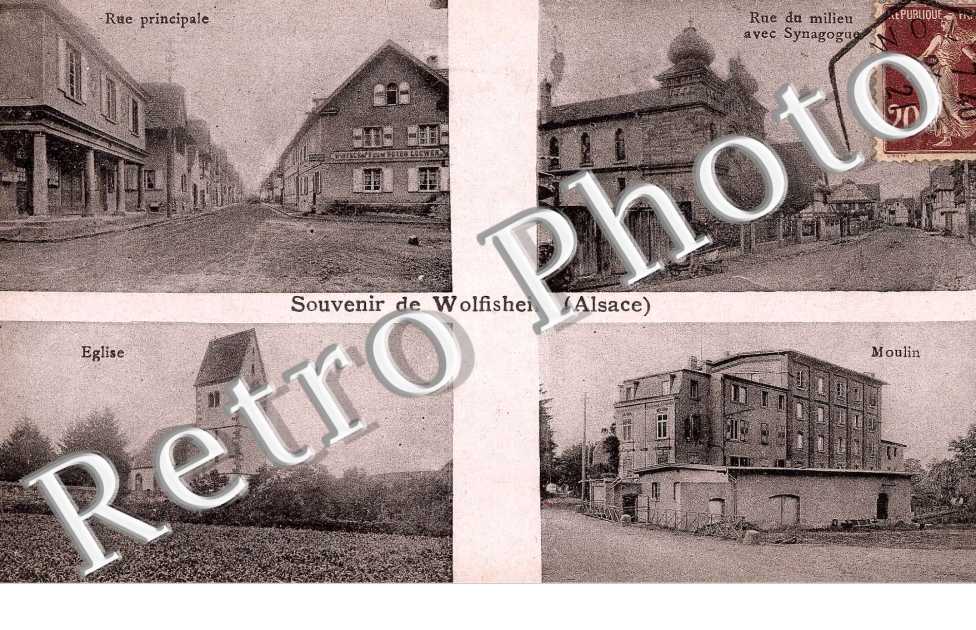 moulin, eglise, rue principale, rue du milieu avec synagogue