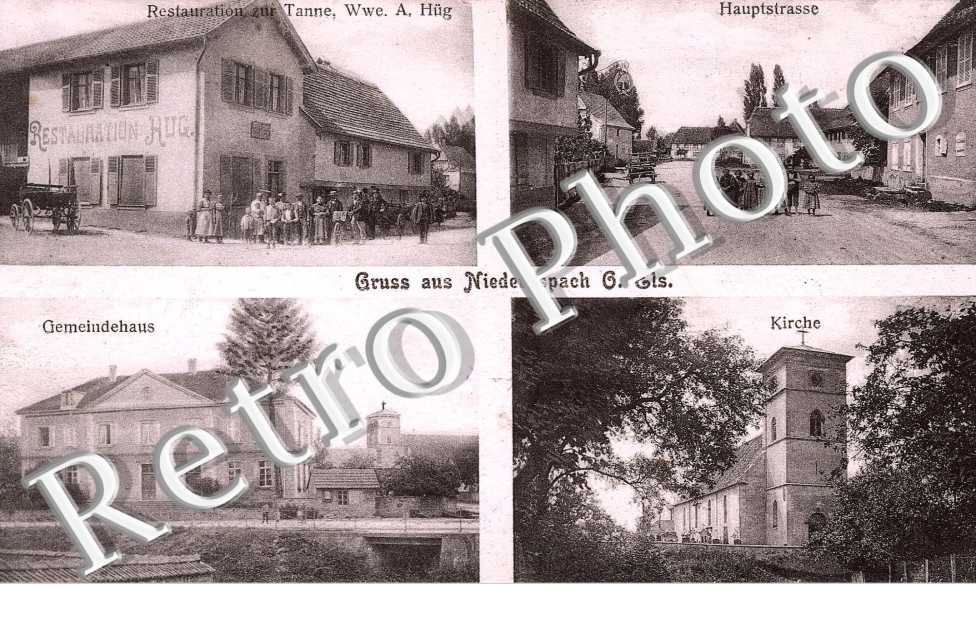 hauptstrasse, gemeindehaus, kirche, restaurartion zur Tanne, Wwe A. Hug