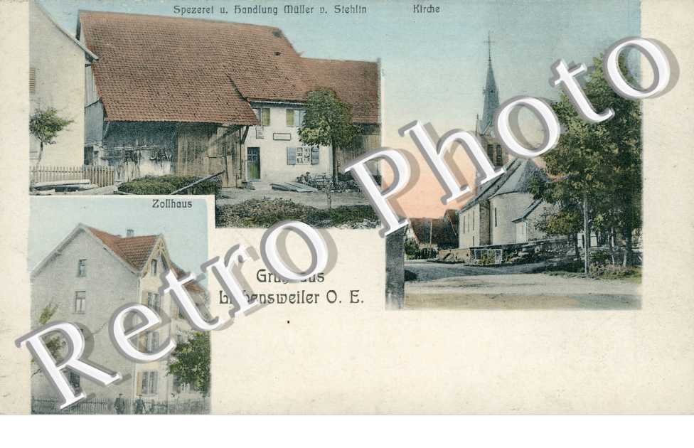 Zollhaus - Kirche - Spezerei u. Handlung Muller v. Stehlin
