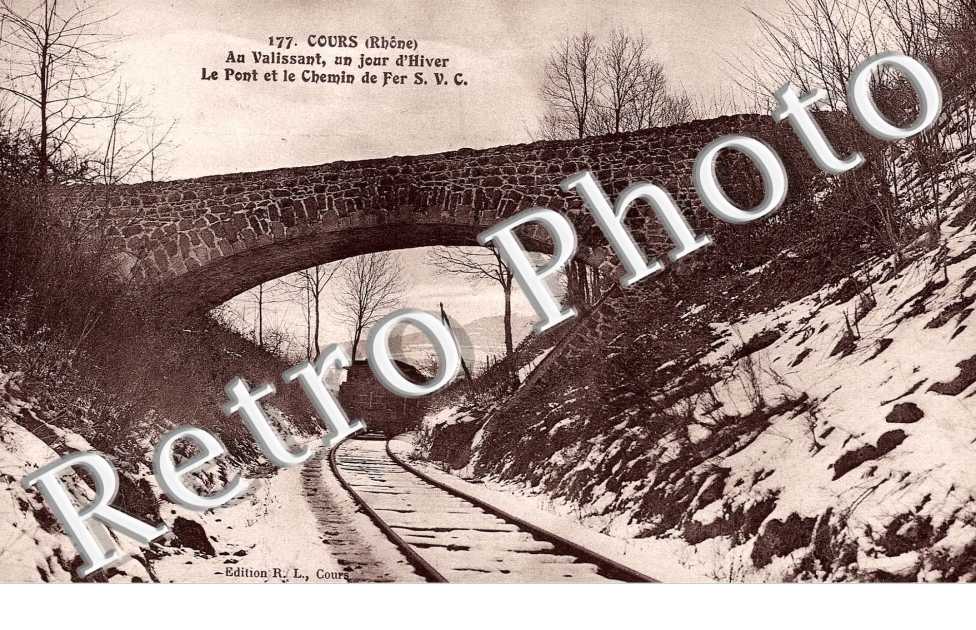 Au Valissant un jour d'hiver - le pont et le chemin de fer S.V.C.