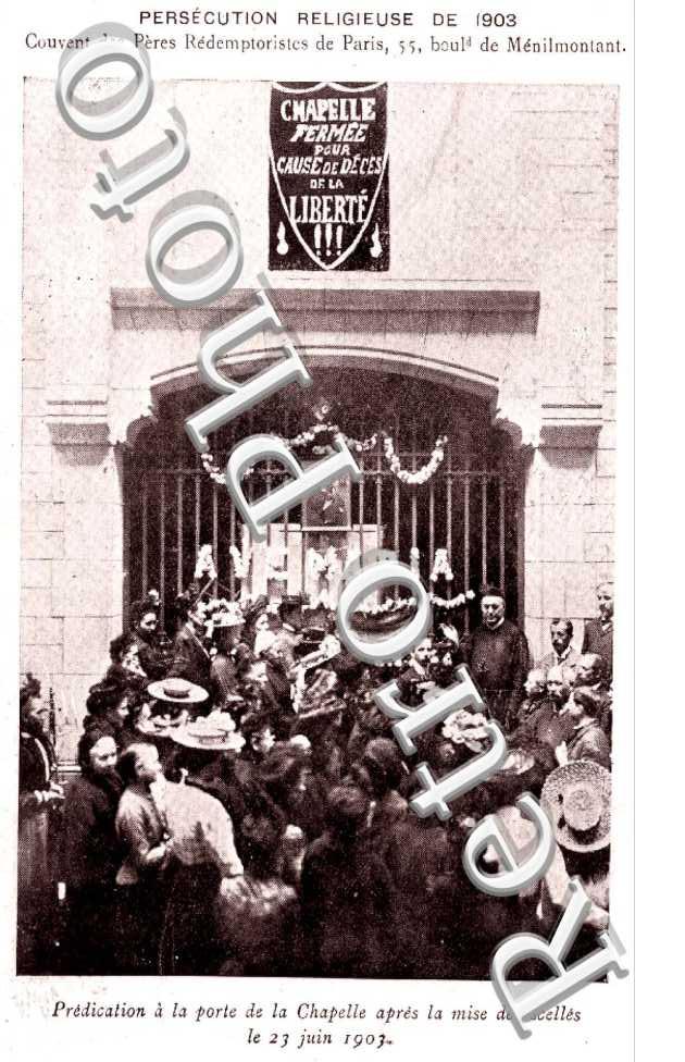 predication de la porte de la chapelle  55 boulevard de Menilmontant