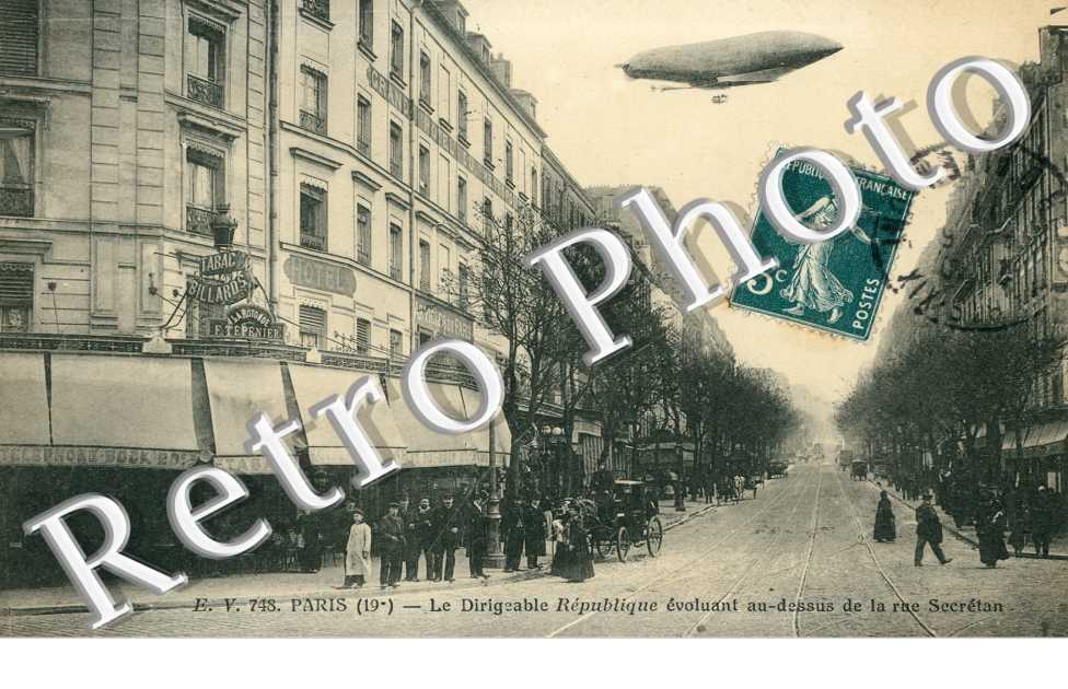 Rue Secretan le dirigeable republique evoluant