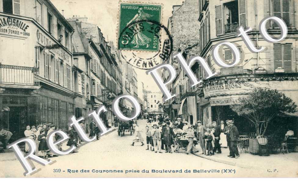 Rue des Couronnes prise du Boulevard de Belleville