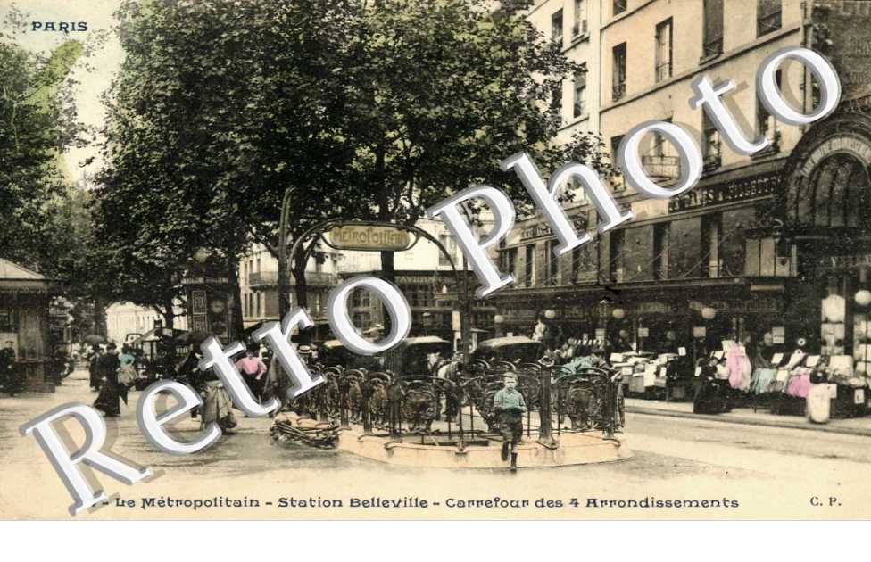 le metropolitain, station Belleville, carrefour des 4 arrondissements