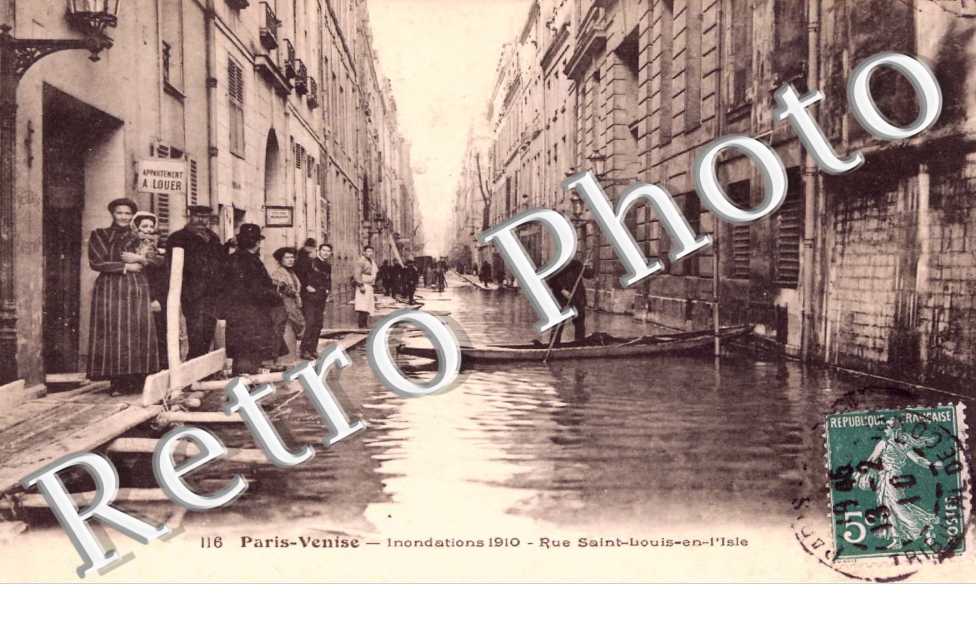 Rue St Louis en l&#039;Ile, Inondations 1910