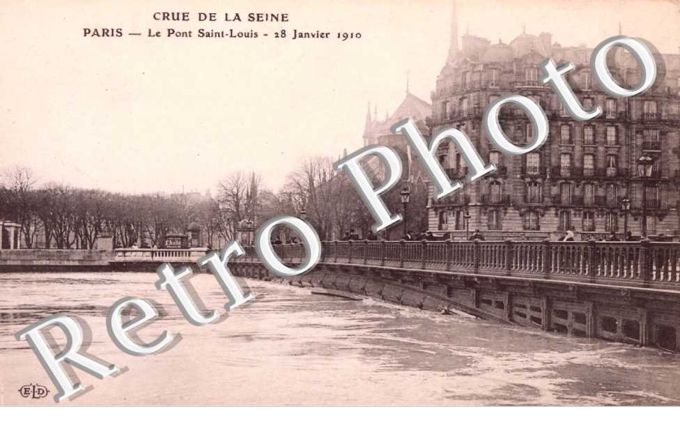 Crue de la Seine, le Pont Saint Louis 1910